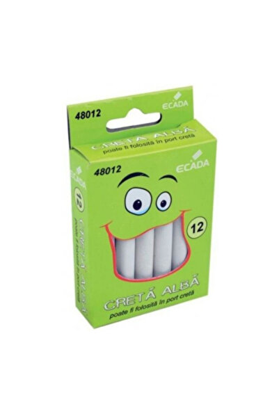Ecada Round Chalk 12 Pieces/Set Color White