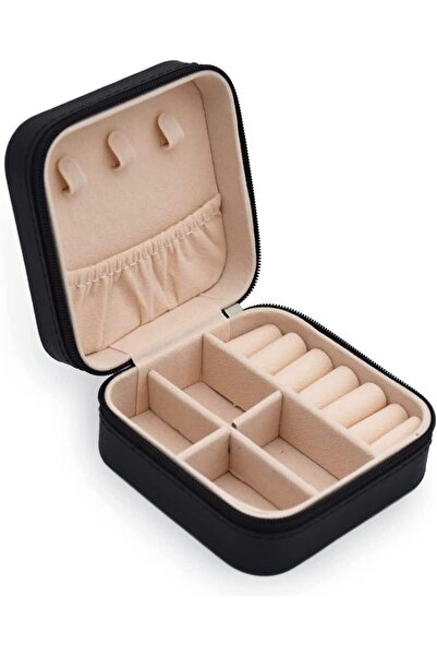 Arabest حقيبة سفر صغيرة للمجوهرات، صندوق منظم من الجلد الصناعي للخواتم والأقر...