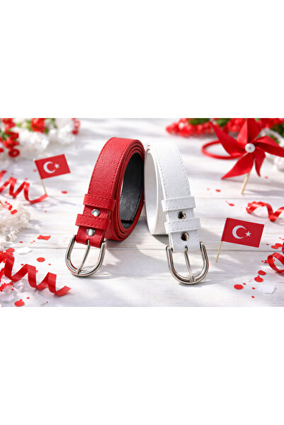 CANARİS 23 aprilie Centura pentru copii Roșu Alb 3 cm Piele sintetică Set de ...