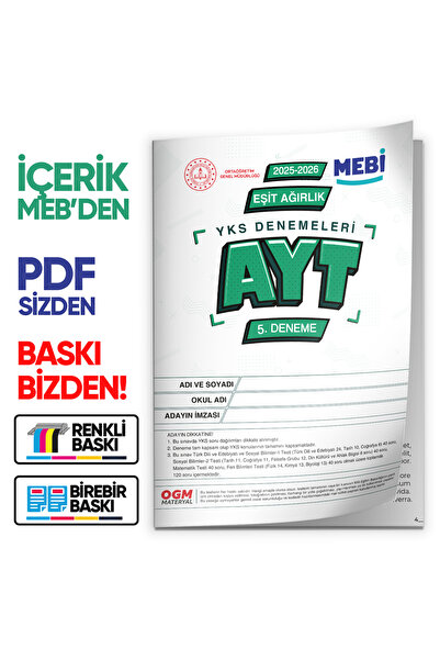 Karakutu Yayınları 2026 YKS-AYT EŞİT AĞIRLIK MEBİ ONLİNE Türkiye Geneli 5. De...