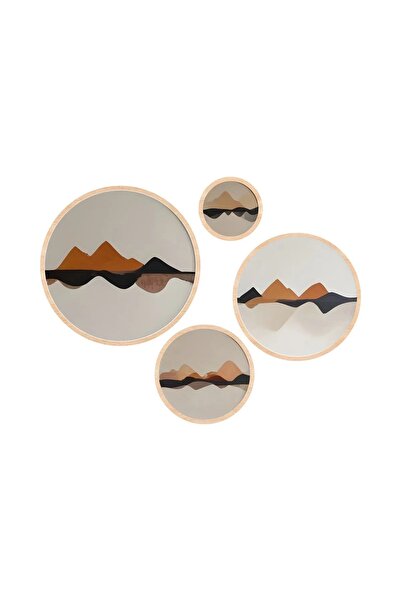 OEM Set de artă decorativă de perete Re-Bloom, 4 piese, lemn masiv, multicolor