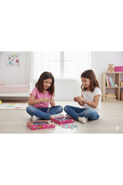 GLOBO Σετ ομορφιάς: Βραχιόλια δημιουργίας με ασημένια γούρια και πολύχρωμες μ...