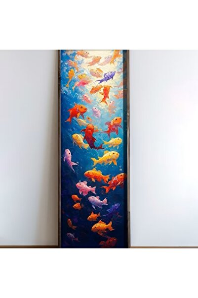 OEM Διακοσμητικός πίνακας Ρε-Μπλουμ, με σχέδιο ψαριών, από μασίφ ξύλο/MDF, πο...