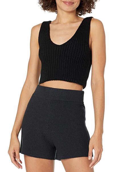 The Drop Women's Sylvie Cotton Blend V-Neck Cropped Sweater Tank
