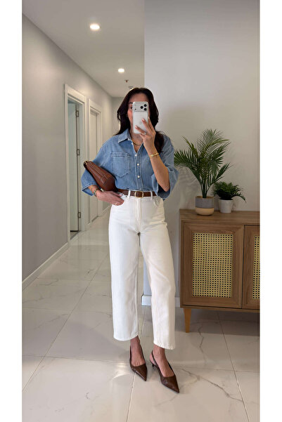 BİRCANÇİL Sirasta Ecru Belted Jean