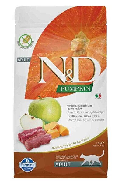 N&D Nd Pumpkin Tahılsız Geyik Etli Bal Kabaklı ve Elmalı Yetişkin Kedi Maması...