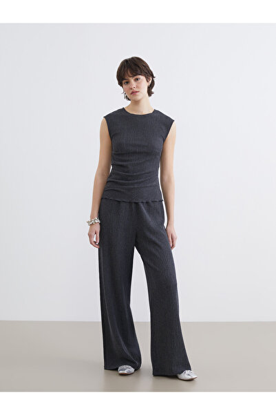 LC Waikiki Elastic Waist Textured Women's Trousers