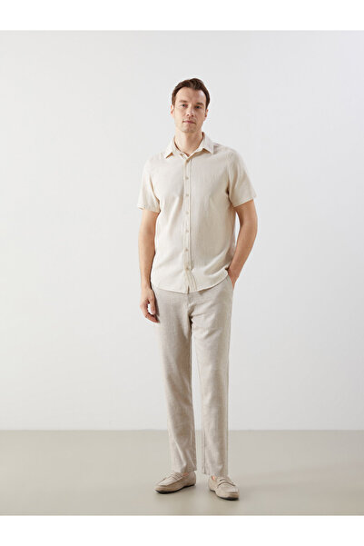 LC Waikiki Pantaloni chino bărbătești din amestec de in, croială standard