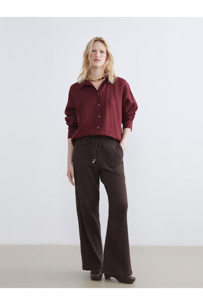 LC Waikiki Pantaloni de muselină de damă cu talie elastică