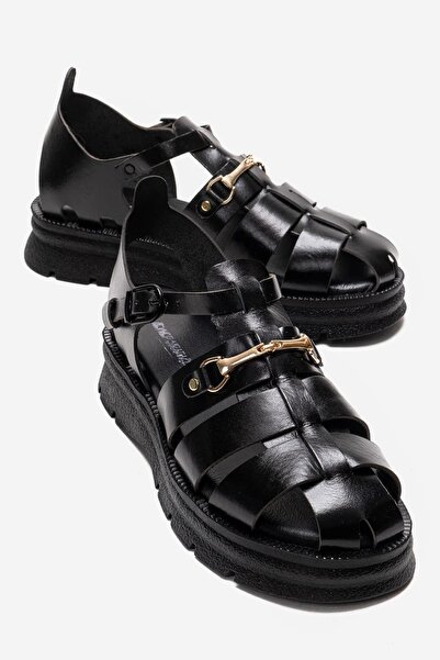 Zeynep Sıradağlı Γυναικεία σανδάλια Kelvin από γνήσιο δέρμα με χοντρή σόλα, μ...