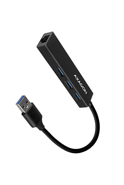 Axagon Hub USB HMA-GL3A, 3.2 Gen 1 cu 3 porturi USB-A si placa retea Gigabit,...