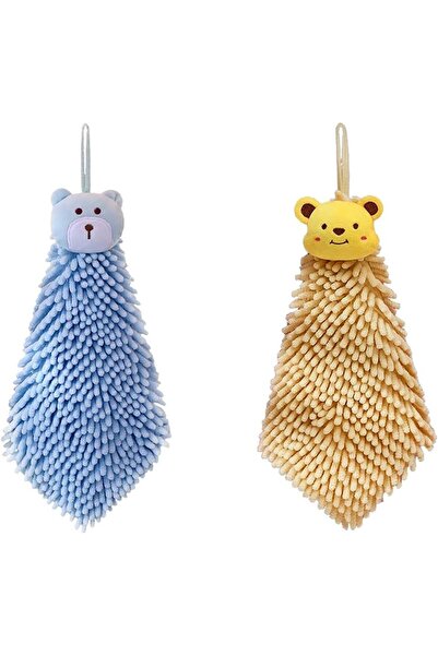 Yelajoy 2-Piece Cartoon Animal Hand Towels, Soft Chenille Absorbent Drying To...