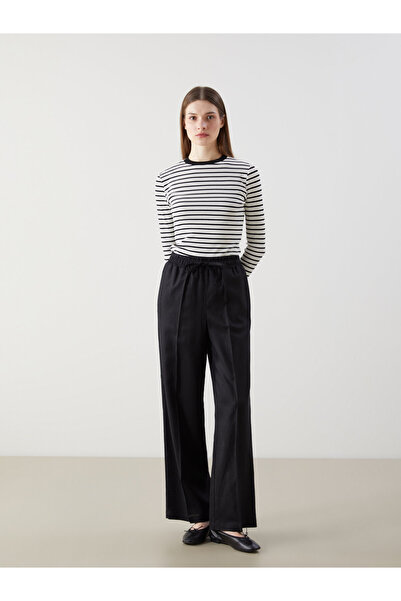 LC Waikiki Pantaloni de damă cu talie elastică din amestec de in
