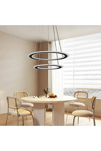 Chandra ثريا علاقي مودرن اسودلون الانارة 3 اضاءات W105 إضاءة LED ثلاثية الألو...