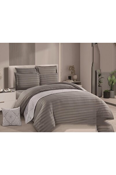 Barigo لحاف فندقي نفر ونص هوتيل مكروفايبر جديد مقلم 7 قطع