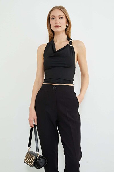 Fulla Moda Μπλούζα με κούμπωμα στο λαιμό