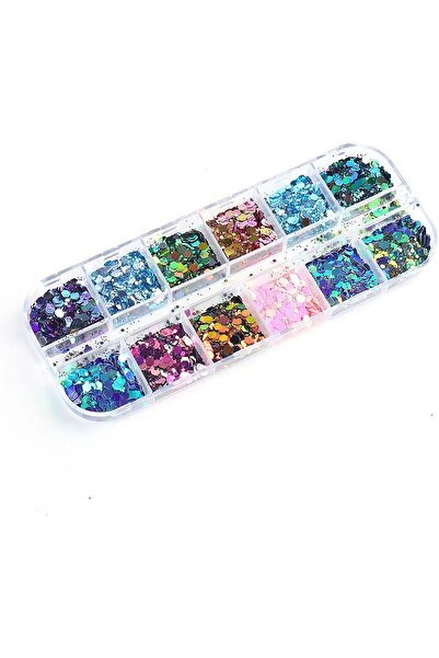 Yelajoy 2-Pack 12-Color Chameleon Holographic Glitter Set, Mermaid Art Flakes...