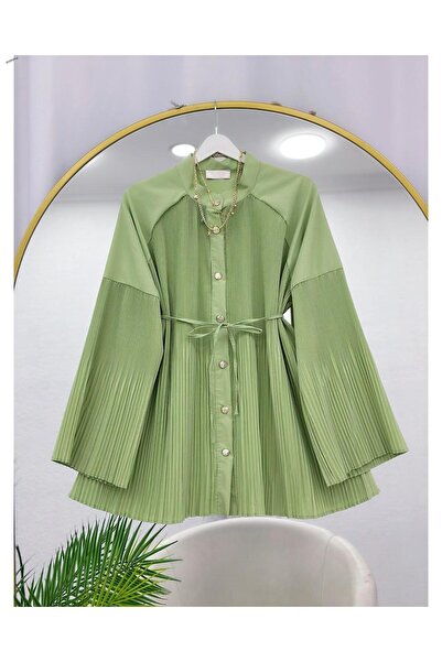 YEDİLALE Pleated Lace-Up Tunic [80 cm Length]