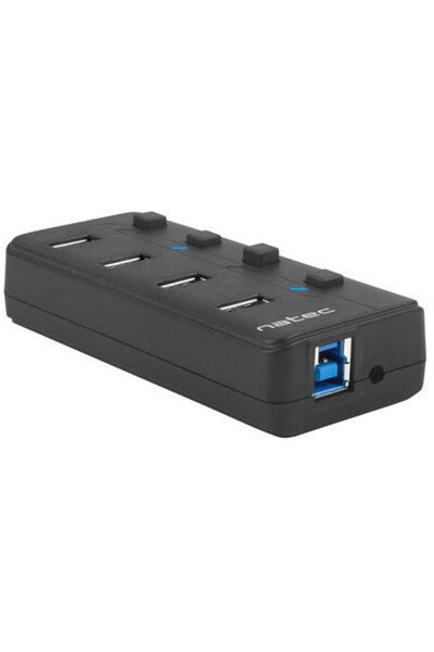 Natec HUB USB 3.0 MANTIS 2 4 PORTURI CU SWITCH + ALIMENTARE