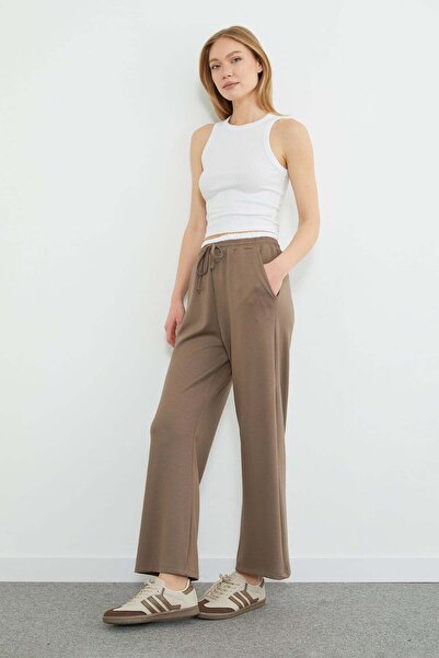 Fulla Moda Παντελόνι Modal με διακοσμητική μέση και τσέπες