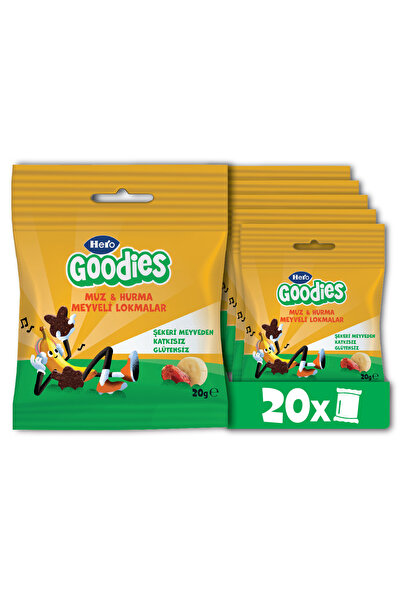 Hero Goodies Muz Hurma Meyveli Lokmalar x 20 Adet Glutensiz Atıştırmalık (Boy...