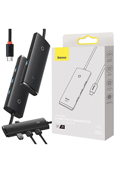 Baseus HUB extern Lite, porturi USB: USB 3.0 x 4, conectare prin USB Type-C, ...