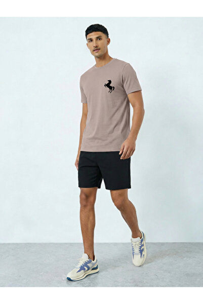 Take Two By Styli Men Graphic Round Neck T-Shirt and Shorts Co-Ords