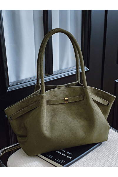 Take Two By Styli Olive Solid Double Strap Shoulder Bag