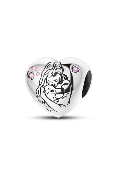 Choice83 KTC1540 New Heart-Shaped Charms 925 Sterling Silver Flower Forever L...