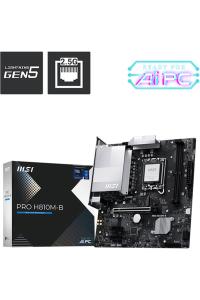 MSI Placă de bază PRO H810M-B, Intel H810, LGA 1851, DDR5, Micro ATX