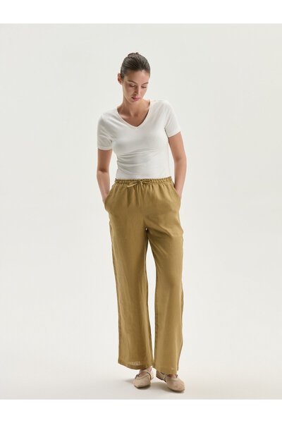 LC Waikiki Pantaloni de damă 100% in cu talie elastică
