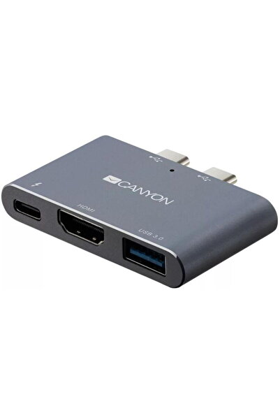 CANYON HUB USB CNS-TDS01DG, USB Tip C, HDMI, USB 3.0, Gri