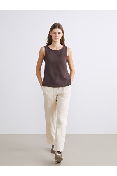 LC Waikiki Elastic Waist Textured Muslin Women's Trousers