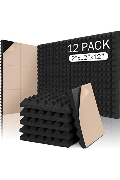 Yelajoy 12 قطعة من ألواح الفوم العازلة للصوت، مقاس 30×30×5 سم، فوم عازل للصوت...