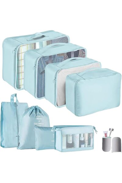 Yelajoy 9-Piece Travel Packing Cubes Set, Waterproof Luggage Organizers for C...