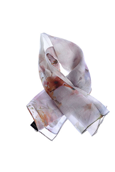 meli melo Brown flower silk scarf