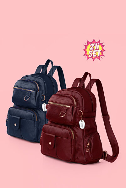 westbag 2-Piece Women's Faux Leather Multi-Compartment Backpack