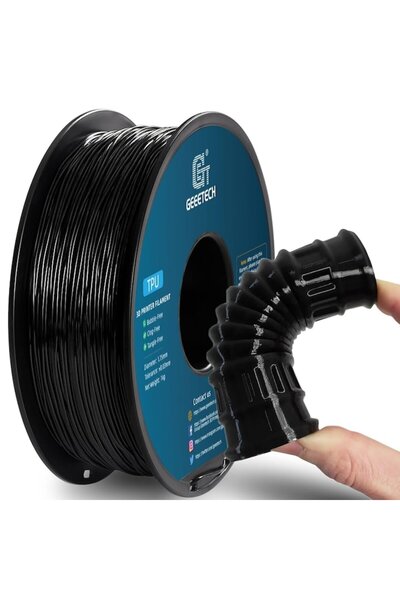 GEEETECH Rola filament 3D, TPU - Flexibil, Negru, 1kg, lungime 330 m, 1.75mm,