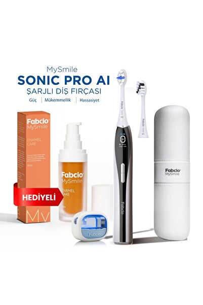Fabcio MySmile Sonic Pro AI Şarjlı Diş Fırçası (Beyaz) + Diş Mine Bakım Serum...