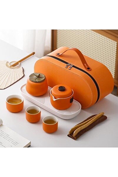 Yelajoy طقم شاي كونغ فو من البورسلين، إبريق شاي مع مصفاة، 4 أكواب، صينية شاي،...