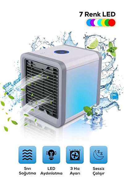 MAKAMP Su Hazneli Usb Girişli Işıklı Püskürtme Portatif Taşınabilir Mini Soğu...