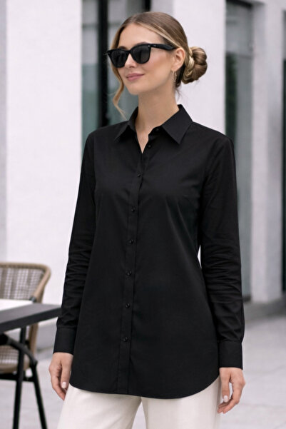 benguen Дълга хиджаб риза B5845 черна