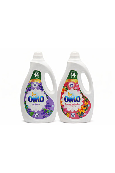 Omo Set 2x Detergent lichid – Lavandă & Flori Tropicale, 45 spălări fiecare