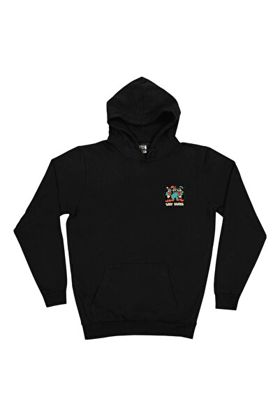 The Dudes Μεγάλος Κακός Λύκος Πρέμιουμ Κλασικό Φούτερ με Κουκούλα Μαύρο XXXL