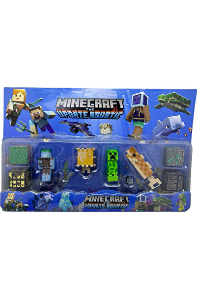 MINECRAFT Aquatic Figures Set with Creeper and Dolphin