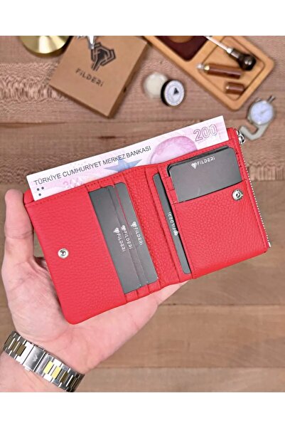 Fil Deri Genuine Leather Wallet with Coin Compartment and Zipper 2140