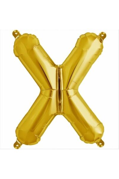 Shop Carnaval Balon din folie, în formă de litera X, culoare auriu, 41 cm, 1 ...