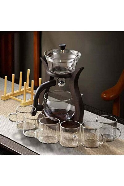 WINEENEE صانع الشاي العربي الأوتوماتيكي - إبريق شاي زجاجي ذاتي التحريك مع مصف...