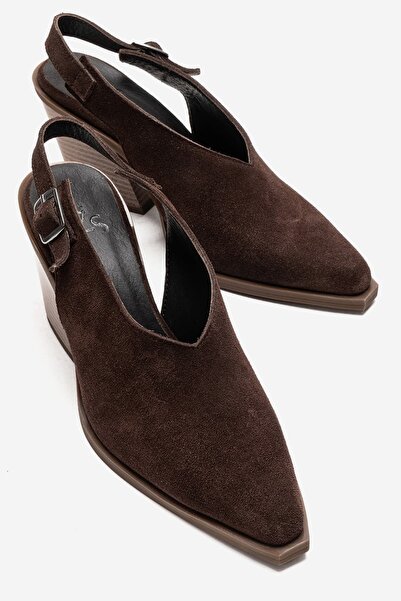 Zeynep Sıradağlı Vales Γυναικεία Σανδάλια Western από Γνήσιο Δέρμα Καφέ Σουέντ