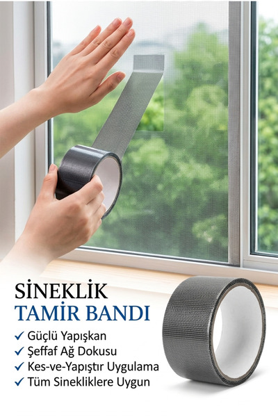 Primeaks Sineklik Tamir Bandı 48mm x 2m | Kolay Uygulama | Yırtık Sineklik On...